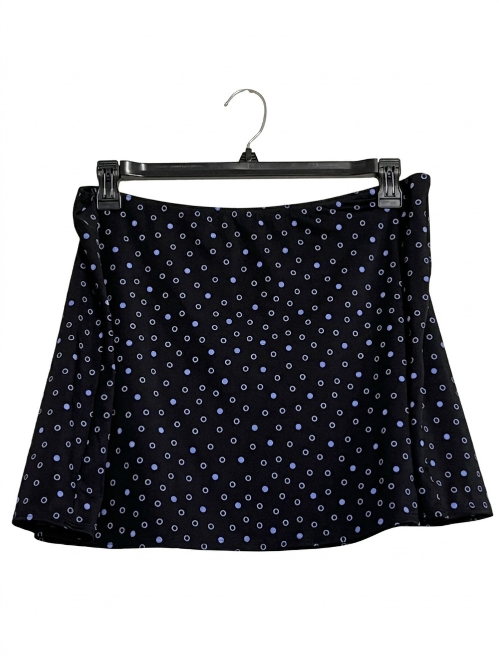 Miraclesuit Swim Suit Skirt Cover Up Pull On Black Blue Polka Dots Size Large